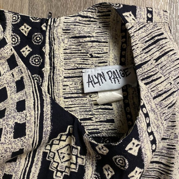 Alyn Paige Geometric Print Faux Wrap Mini Dress Size XS - Picture 2 of 6